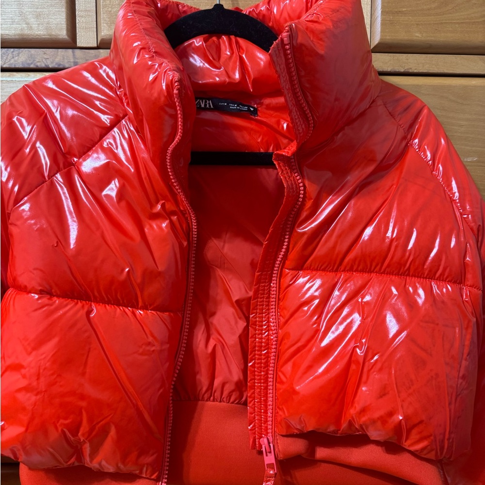 Red puffer jacket - Picture 3 of 4